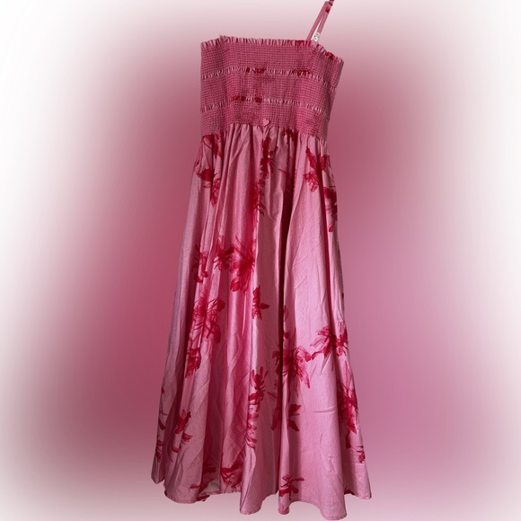 Rareism Flared Tube Dress - Ariana Pink, Fully Lined, Pockets, Removable Straps - Picture 13 of 13